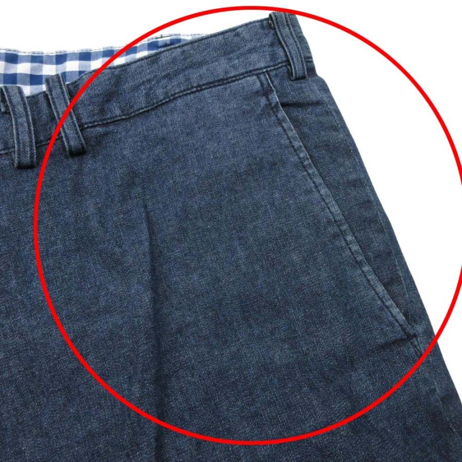 PAPAS（パパス） 良品 ストレート コットンリネン デニム パンツ 