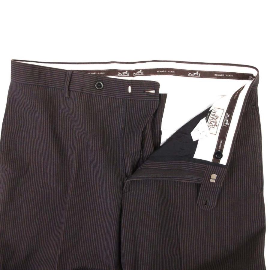 HERMES（エルメス） 良品 コットンリネン ストライプ スラックス
