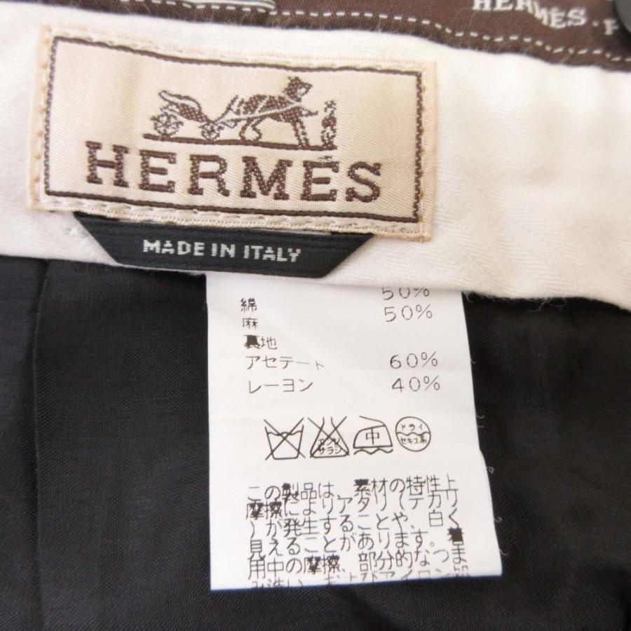 HERMES（エルメス） 良品 コットンリネン ストライプ スラックス