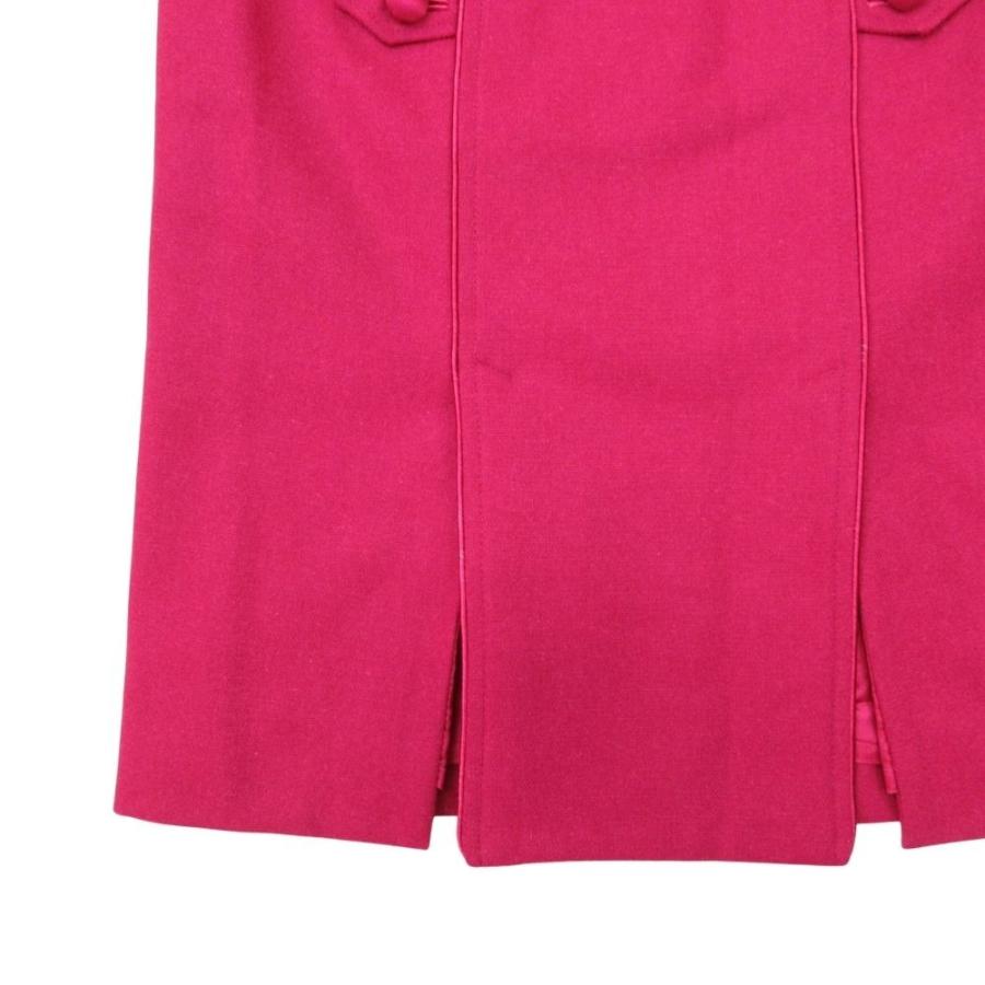美品 YVES SAINT LAURENT イヴサンローラン 2005年製 ヴィンテージ  ウールアンゴラ ミモレスカート スリット 34 ショッキングピンク レディース 古着 中古 | Yves Saint Laurent | 03