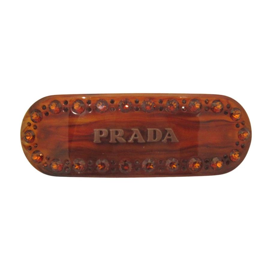 PRADA（プラダ） 美品 バレッタ ヘアアクセサリー ラインストーン