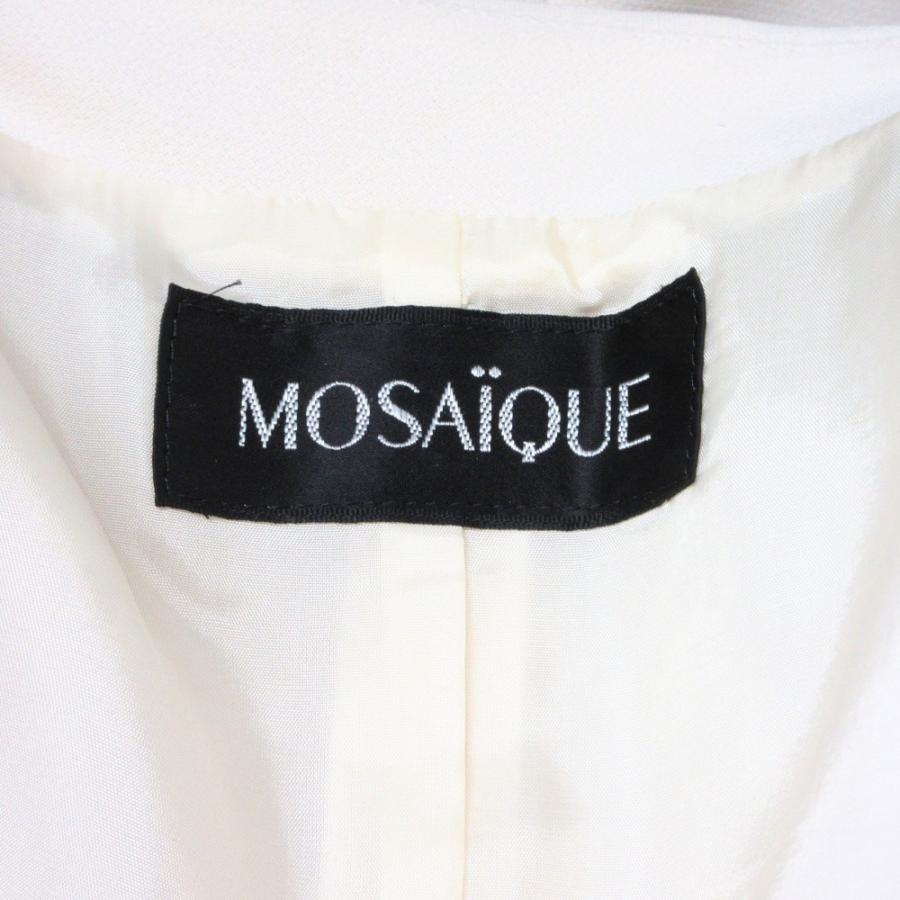 良品 MOSAIQUE モザイク スーツ セットアップ 背抜き ジャケット ひざ丈 スカート 7号 ベージュ アイボリー レディース 古着 中古 | MOSAIQUE | 07