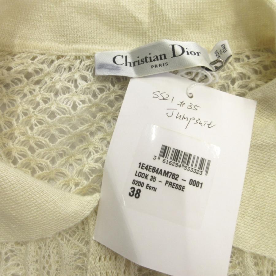 未使用 Christian Dior クリスチャンディオール 21ss ジャンプスーツ オールインワン リネン カシミヤ シルク シースルー 38 アイボリー レディース 古着 中古 | Christian Dior | 05