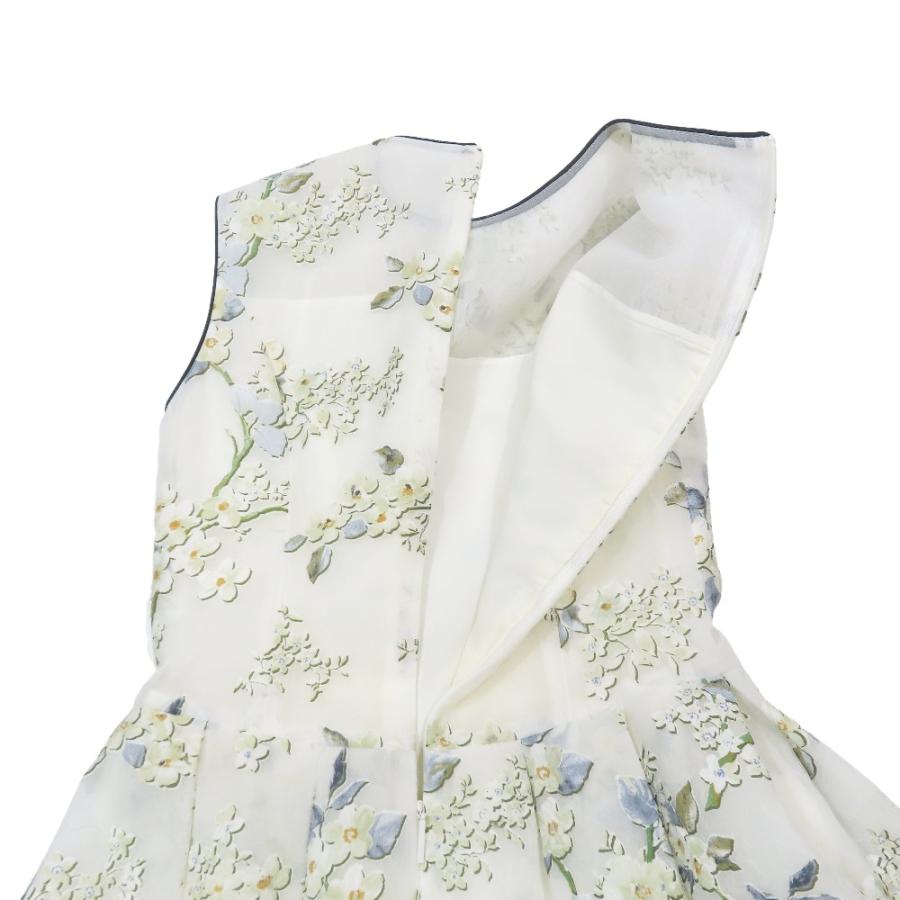 良品 Rene ルネ 19SS 花柄 チュールドレス ノースリーブ ワンピース 6926990 フレアスカート ハーフ 膝丈 34 ホワイト レディース 古着 中古 | Rene | 02