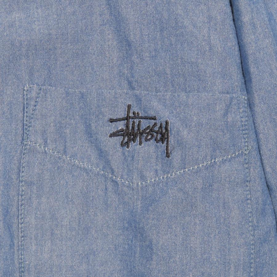 良品 STUSSY オールド ステューシー ボタンダウン 長袖シャツ ロゴ 刺繍 エルボー スター ロングスリーブ S ブルー メンズ 古着 中古 | STUSSY | 03