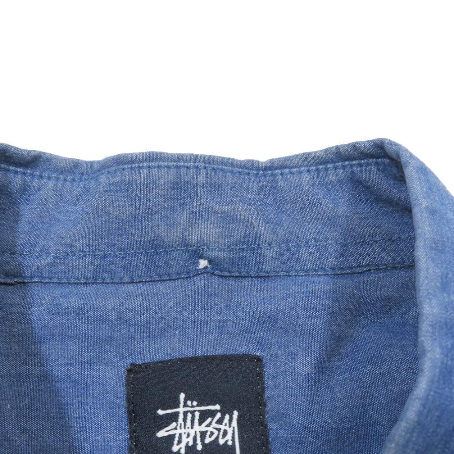 良品 STUSSY オールド ステューシー ボタンダウン 長袖シャツ ロゴ 刺繍 エルボー スター ロングスリーブ S ブルー メンズ 古着 中古 | STUSSY | 05