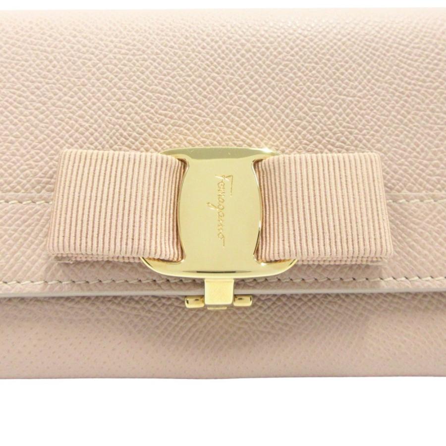 未使用 Salvatore Ferragamo サルヴァトーレフェラガモ レザー ヴァラリボン 長財布 財布 ウォレットケース ゴールド金具 ピンク レディース 古着 中古 |  | 07