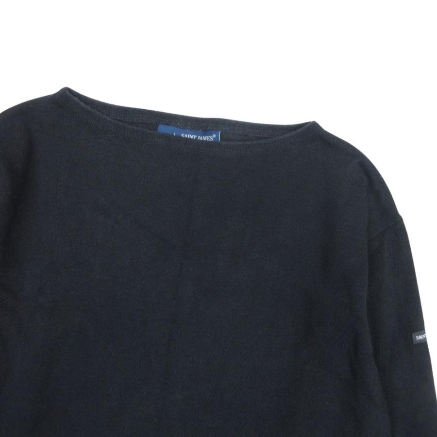 良品 SAINT JAMES セントジェームス バスクシャツ ウエッソン 長袖 ボートネック カットソー トップス ヘビーウェイト 4/M ブラック メンズ 古着 中古 | SAINT JAMES | 02