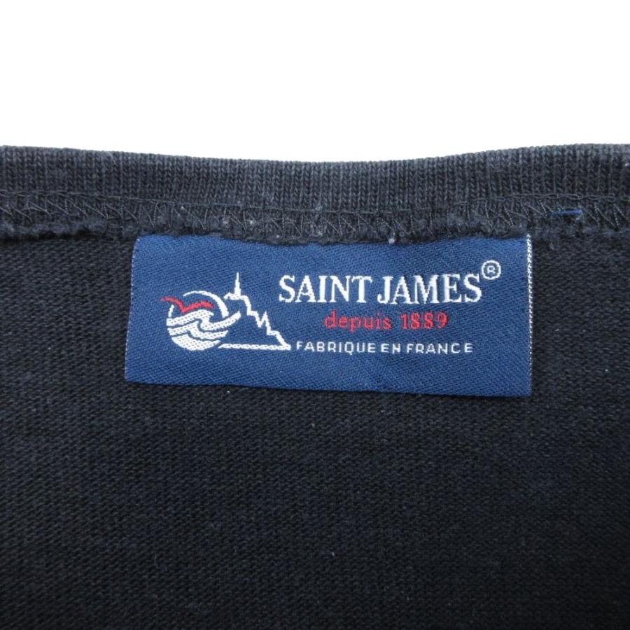 良品 SAINT JAMES セントジェームス バスクシャツ ウエッソン 長袖 ボートネック カットソー トップス ヘビーウェイト 4/M ブラック メンズ 古着 中古 | SAINT JAMES | 06