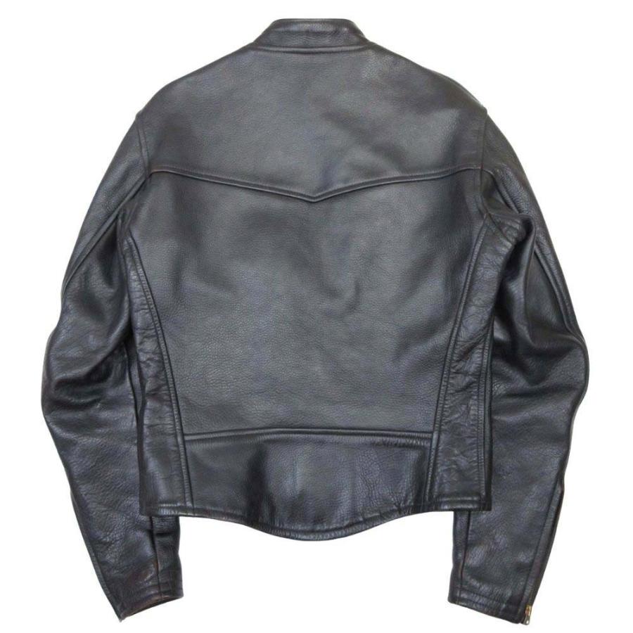 良品 FOUR SPEED フォースピード  RIDERS JACKET 逆ハの字ジップ シングルライダース バイカージャケット 牛革 38 黒 ブラック メンズ 古着 中古 |  | 01