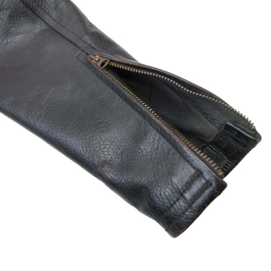 良品 FOUR SPEED フォースピード  RIDERS JACKET 逆ハの字ジップ シングルライダース バイカージャケット 牛革 38 黒 ブラック メンズ 古着 中古 |  | 02
