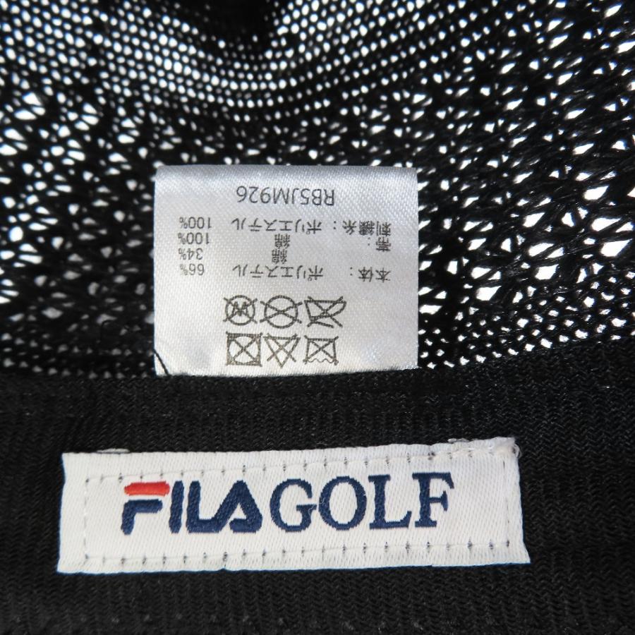 美品 FILAGOLF フィラゴルフ メッシュ 中折れ ハット リボン 迷彩柄 帽子 ゴルフウエア ブラック メンズ 古着 中古 | FILA | 04