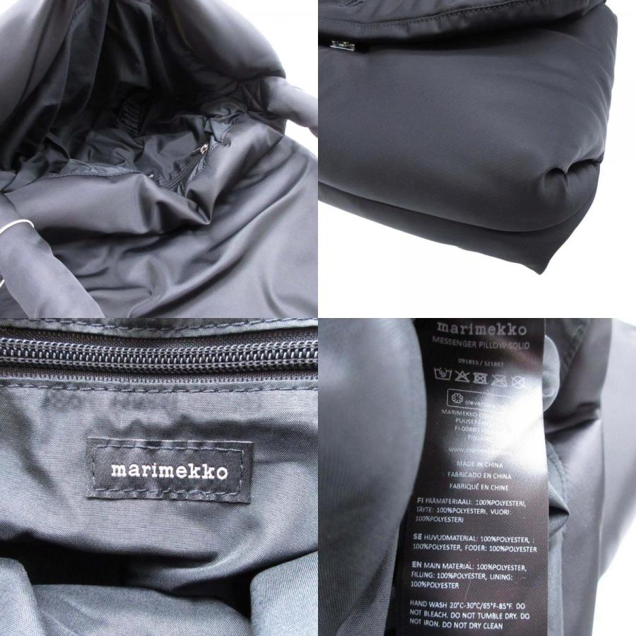 未使用 marimekko マリメッコ MESSENGER PILLOW SOLID パテッド メッセンジャーバッグ ショルダー 鞄 カバン ONE 黒 ブラック レディース 古着 中古 | marimekko | 09