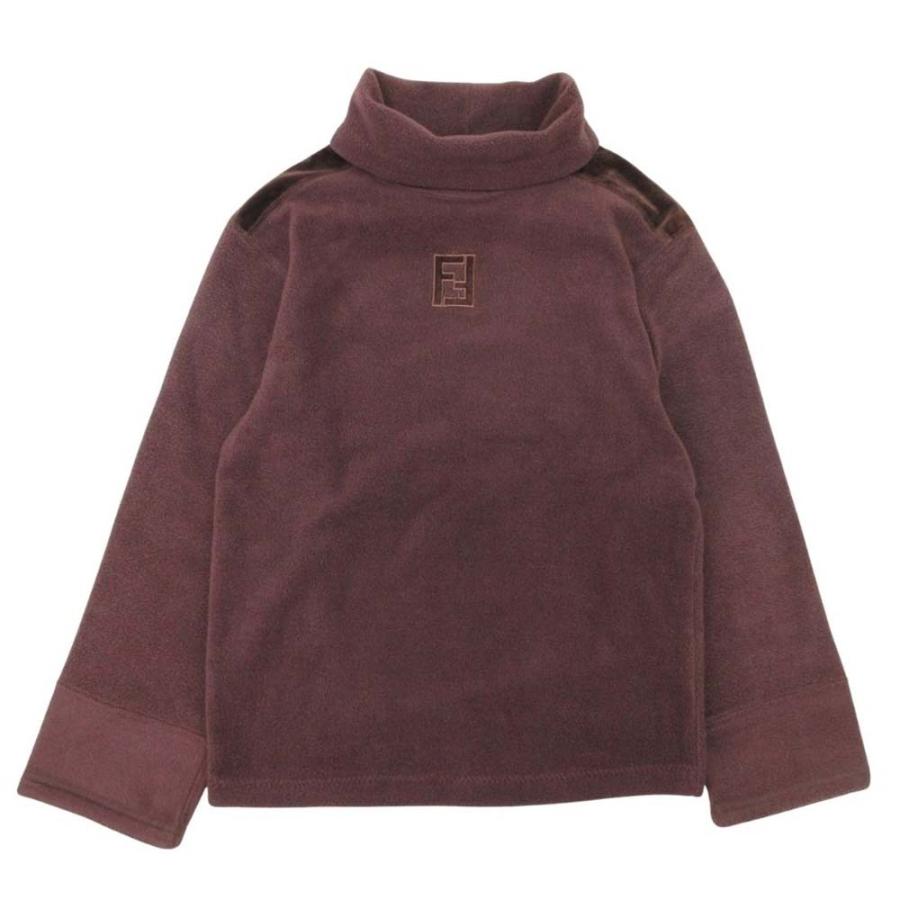 美品 FENDI フェンディ ヴィンテージ FFロゴ タートルネック フリース プルオーバー トップス カットソー 長袖 ベロア 40 茶 ブラウン メンズ 古着 中古 | FENDI
