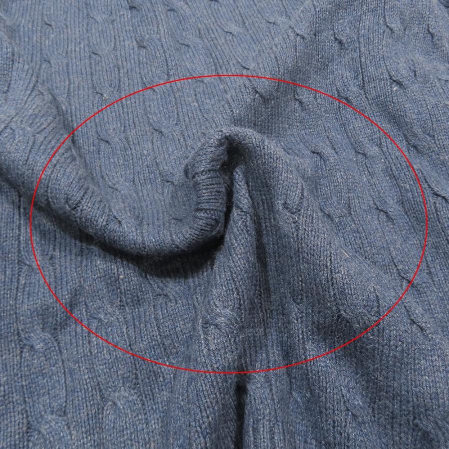 Polo by Ralph Lauren ポロバイラルフローレン シルク ケーブルニット セーター 長袖 ラウンドネック カットソー L ネイビー メンズ 古着 中古 |  | 08