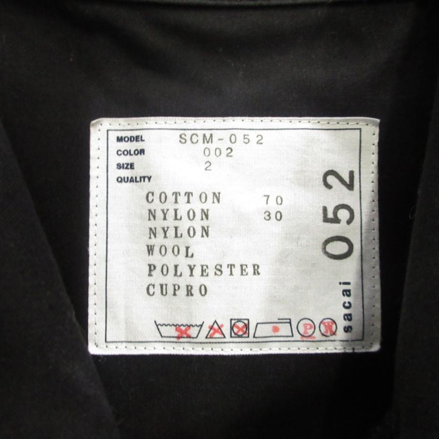 新品同様 Sacai サカイ 23SS Military Coat ドッキング ミリタリー コート ジャケット ブルゾン N-3B ステンカラー 2 黒 ブラック メンズ 古着 中古 | sacai | 07