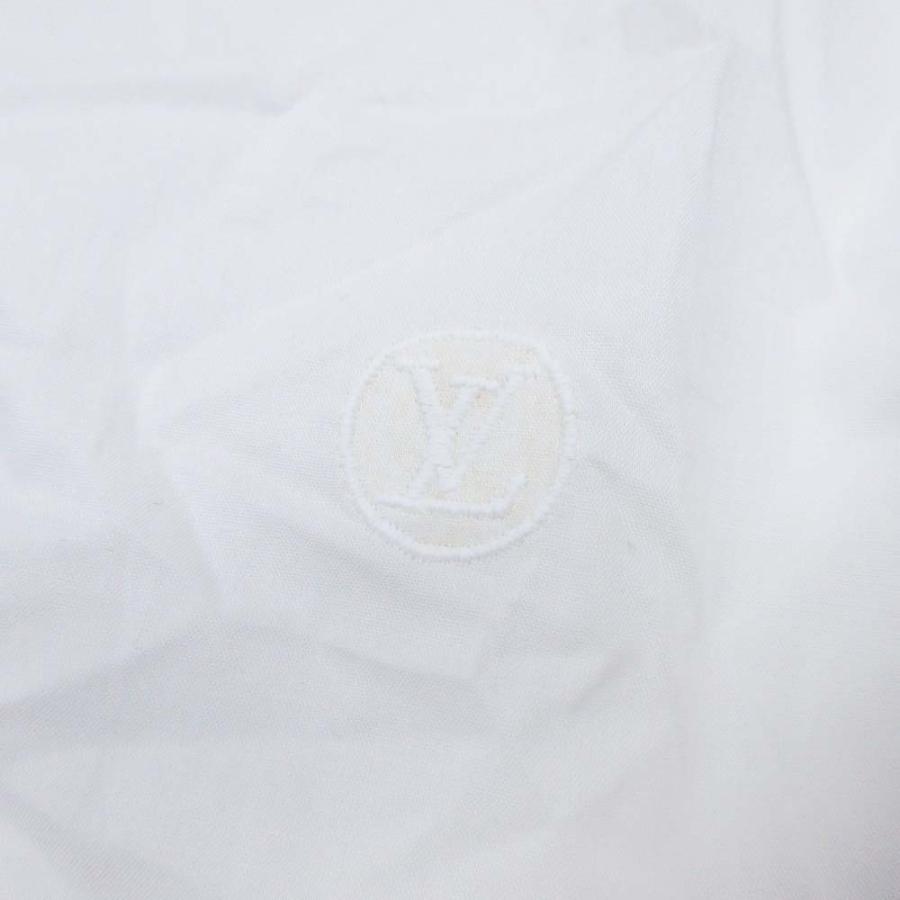 美品 LOUIS VUITTON ルイヴィトン SLIM FIT 18ss LVロゴ 刺繍 長袖 シャツ コットンブロード トップス スリムフィット L 白 ホワイト メンズ 古着 中古 | LOUIS VUITTON | 02