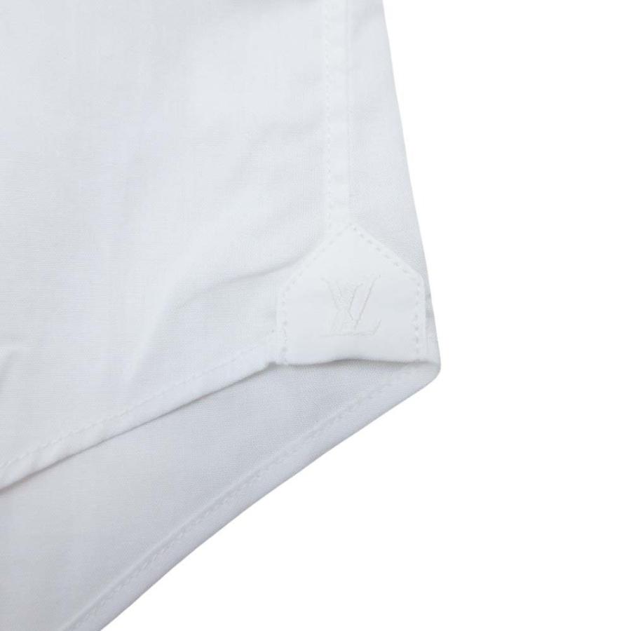 美品 LOUIS VUITTON ルイヴィトン SLIM FIT 18ss LVロゴ 刺繍 長袖 シャツ コットンブロード トップス スリムフィット L 白 ホワイト メンズ 古着 中古 | LOUIS VUITTON | 04
