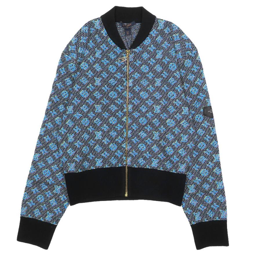 未使用 LOUIS VUITTON ルイヴィトン モノグラム ジャガード ジップアップ ジャケット ブルゾン シルク混 総柄 M ブルー系マルチ レディース 古着 中古 | LOUIS VUITTON | 01