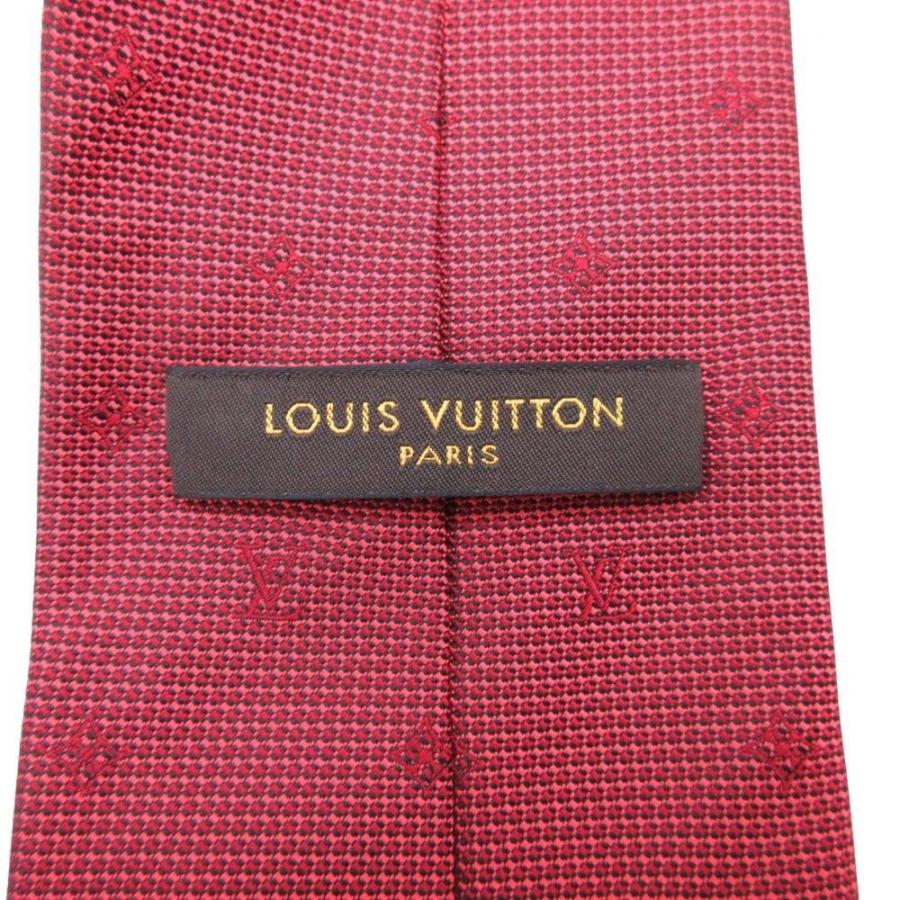 新品同様 LOUIS VUITTON ルイヴィトン LVロゴ モノグラムフラワー ネクタイ シルクジャガード レギュラータイ 赤系 メンズ 古着 中古 USED LOUIS VUITTON（ルイ・ヴィトン） 新品同様 LVロゴ モノグラムフラワー