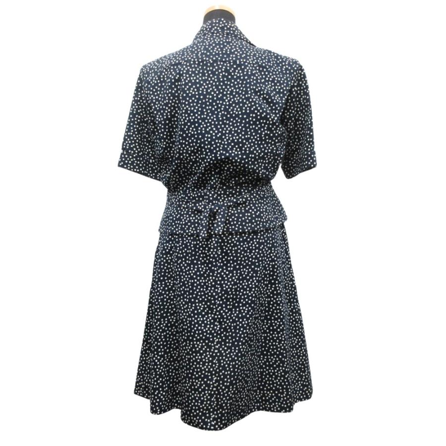美品 YVES SAINT LAURENT イヴサンローラン 80's セットアップ ジャケット スカート 半袖 ヴィンテージ M 紺 ネイビー 白 ホワイト レディース 古着 中古 | Yves Saint Laurent | 02
