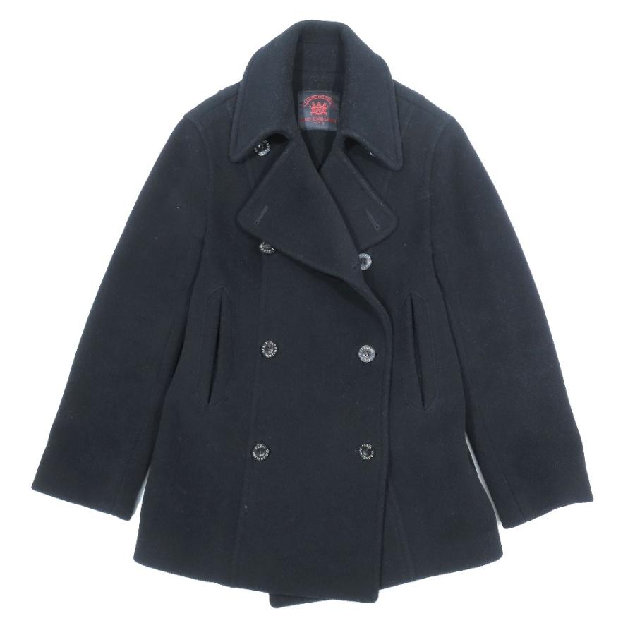 美品 OLD ENGLAND オールドイングランド ダブルブレスト ウール ピーコート ジャケット 38 ブラック  レディース 古着 中古 | OLD ENGLAND