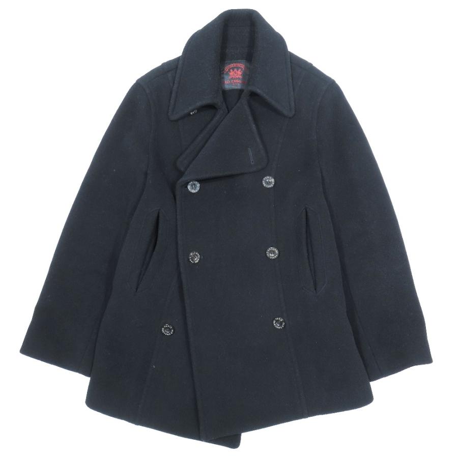 美品 OLD ENGLAND オールドイングランド ダブルブレスト ウール ピーコート ジャケット 38 ブラック  レディース 古着 中古 | OLD ENGLAND | 01