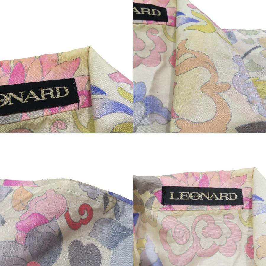 LEONARD（レオナール） 花柄 フラワー ロングコート ガウン ベルト