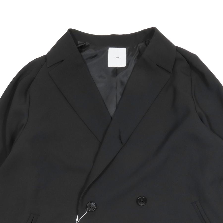 未使用 Lui's ルイス 25AW ベーシックロングトレンチコート ジャケット アウター ダブルブレスト ビッグシルエット S ブラック メンズ 古着 中古 | Lui's | 03