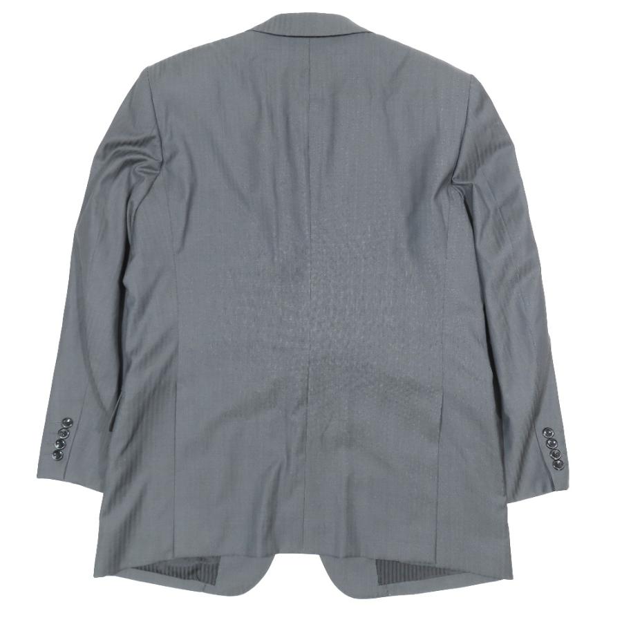 美品 Loro Piana ロロピアーナ super 130's ストライプ テーラードジャケット ウール 背抜き 2B サイドベンツ スーツ グレー メンズ 古着 中古 USED Loro Piana（ロロピアーナ） 美品 super 130's ストライプ テーラード