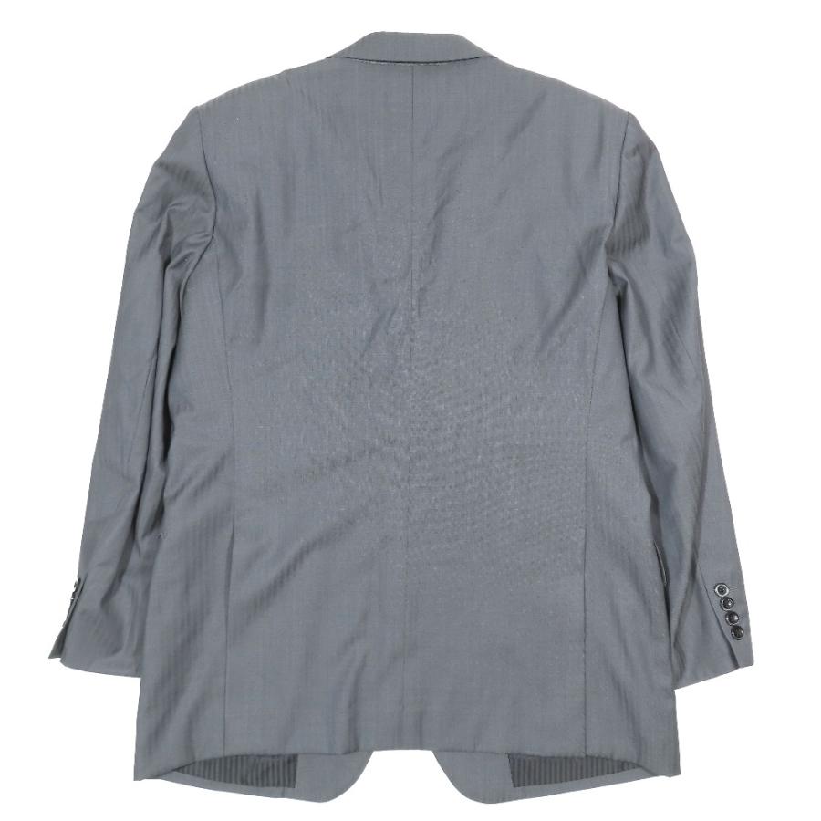 美品 Loro Piana ロロピアーナ super 130's ストライプ テーラードジャケット ウール ブレザー 背抜き 2B サイドベンツ スーツ グレー メンズ 古着 中古 USED Loro Piana（ロロピアーナ） 美品 super 130's ストライプ テーラード