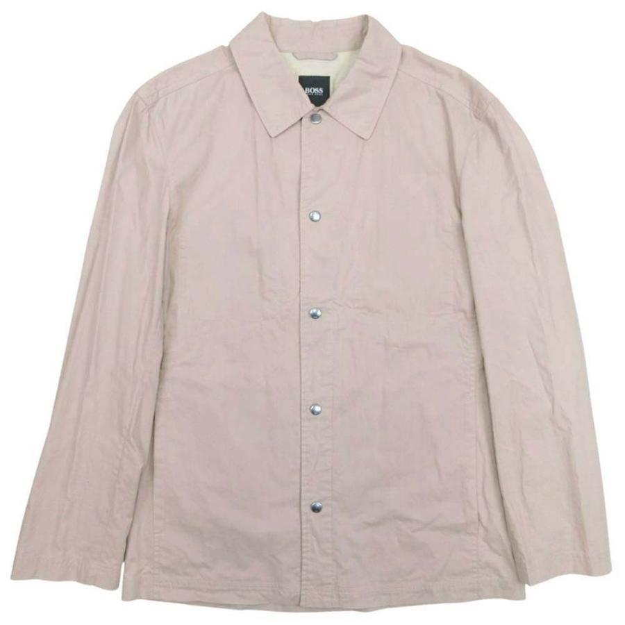 良品 HUGO BOSS ヒューゴボス コットン コーチジャケット シャツジャケット ブルゾン ステンカラー ハーフ アウター 48 ベージュ メンズ 古着 中古 USED HUGO BOSS（ヒューゴ・ボス） 良品 コットン コーチジャケット シャツ