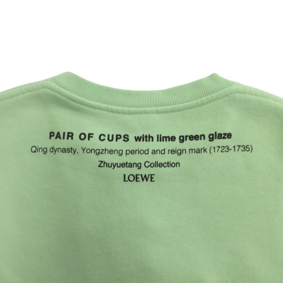 未使用 LOEWE ロエベ CERAMIC PRINT SWEATSHIRT セラミック プリント スウェット シャツ トレーナー 茶器 S 緑 グリーン メンズ 古着 中古 | LOEWE | 03