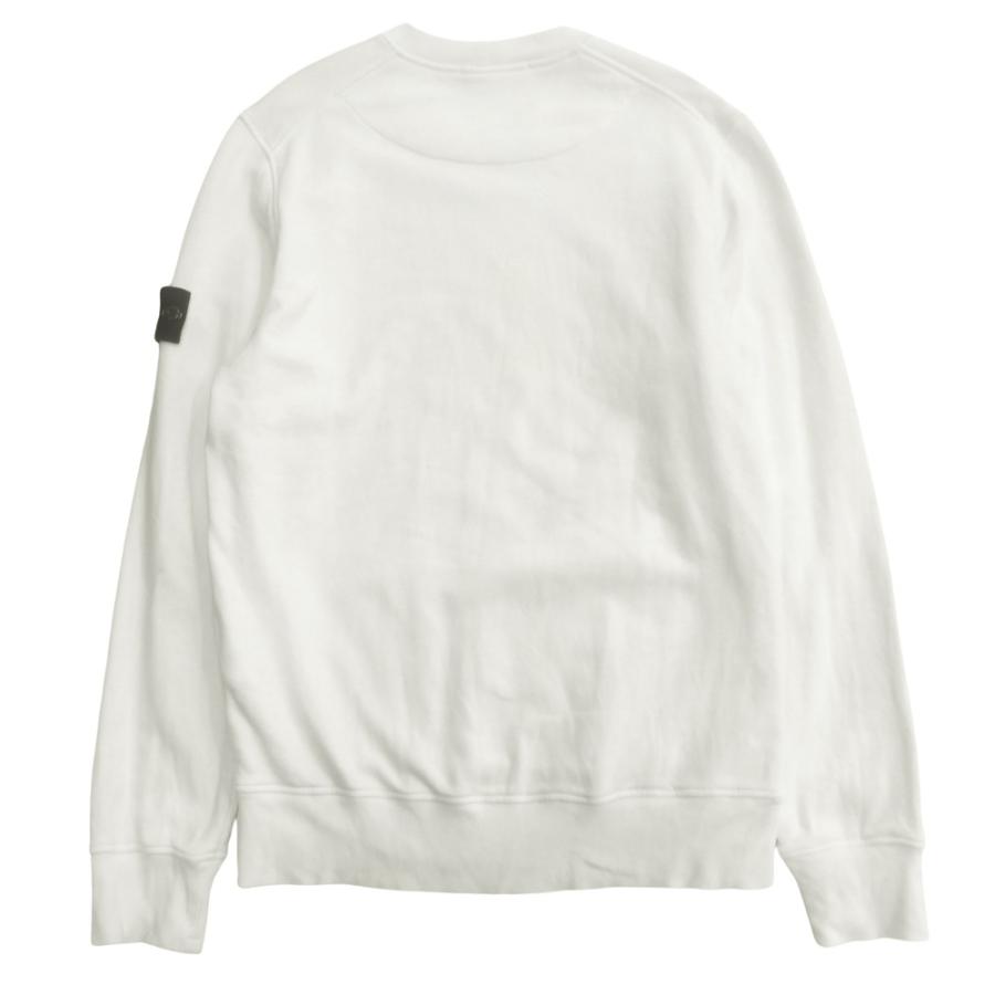ストーンアイランド スウェット M ホワイト クルーネック 美品 STONE ISLAND（ストーン アイランド） 美品 コンパスバッジ スウェット
