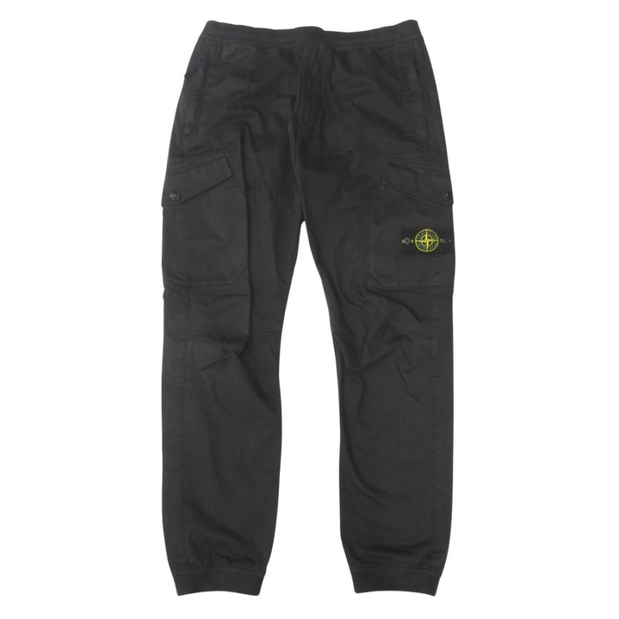 良品 STONE ISLAND ストーンアイランド 20aw コンパスバッジ ガーメントダイ カーゴ パンツ イージー ロゴ W33 黒 ブラック メンズ 古着 中古 | STONE ISLAND