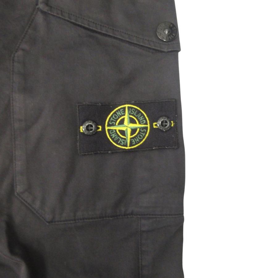 良品 STONE ISLAND ストーンアイランド 20aw コンパスバッジ ガーメントダイ カーゴ パンツ イージー ロゴ W33 黒 ブラック メンズ 古着 中古 | STONE ISLAND | 02