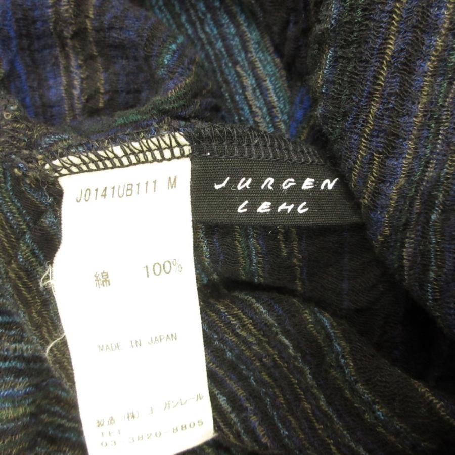 新品同様 JURGEN LEHL ヨーガンレール ワイド ボーダー ニット カットソー Tシャツ 七分丈 M ネイビー×マルチ レディース 古着 中古 |  | 04
