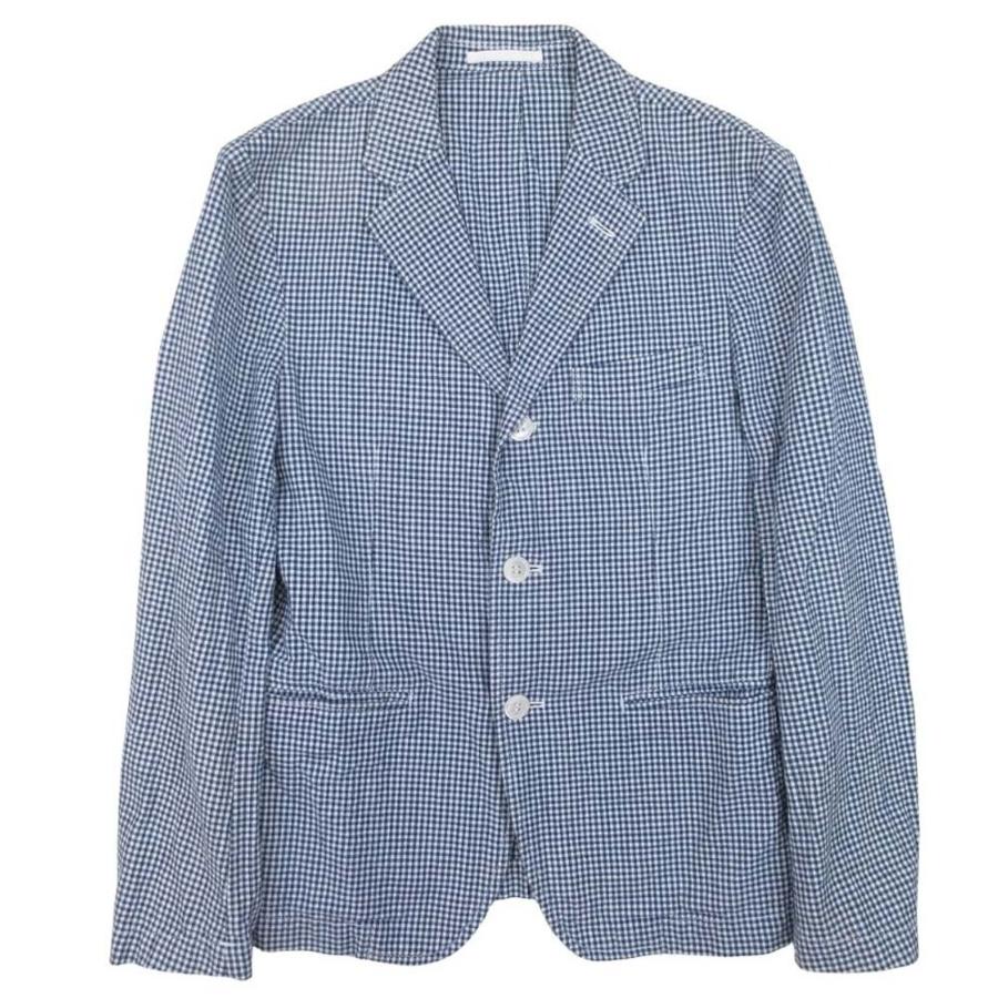 良品 COMME des GARCONS HOMME コムデギャルソンオム 09ss テーラードジャケット チェック ブレザー トゥモローズブラック期 SS 紺 メンズ 古着 中古 USED COMME des GARCONS HOMME 良品 コムデギャルソンオム 09ss テーラード