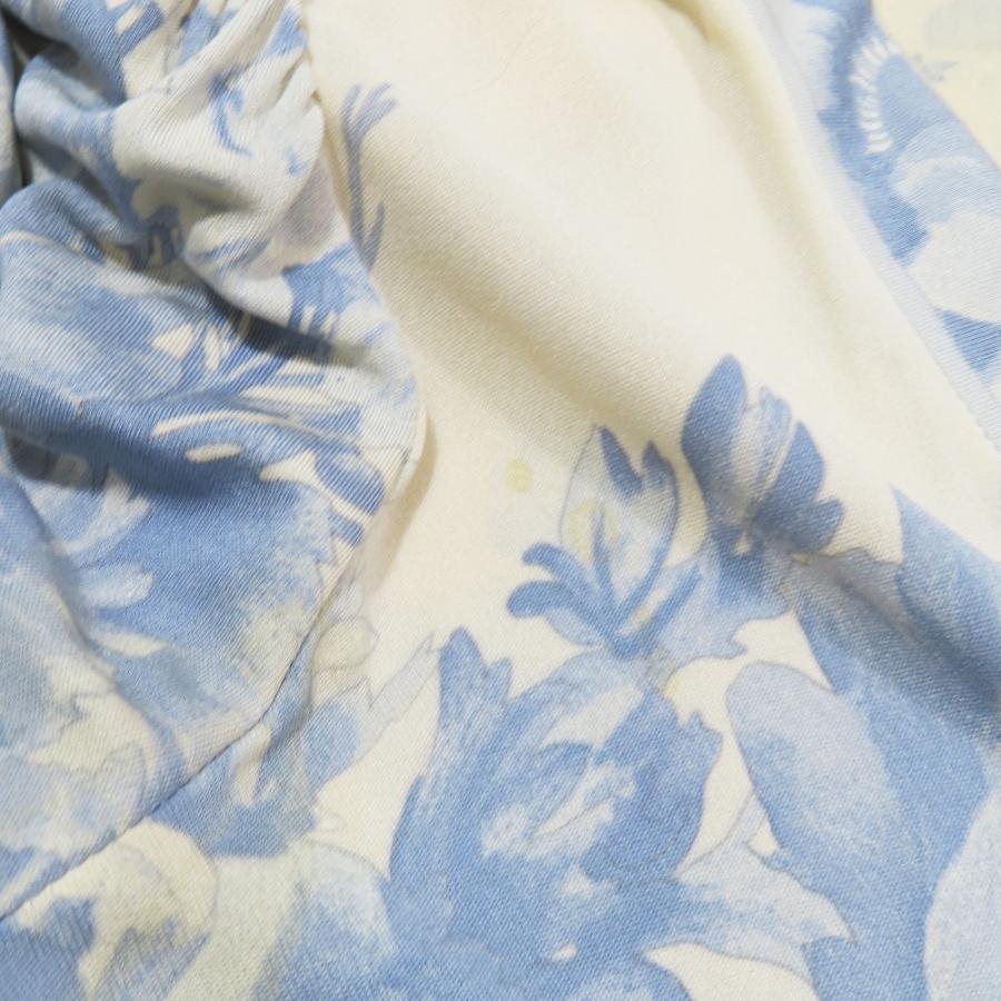 良品 LEONARD レオナール ヴィンテージ シルク100% カシュクール ワンピース ロング 花柄 ロングスリーブ ブルー レディース 古着 中古 | LEONARD | 05