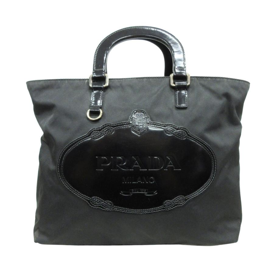 本物 良品 ■プラダ■ レザー 2WAY ショルダートートバッグ ハンドバッグ PRADA（プラダ） 良品 2way ナイロン レザー ハンド バッグ トート