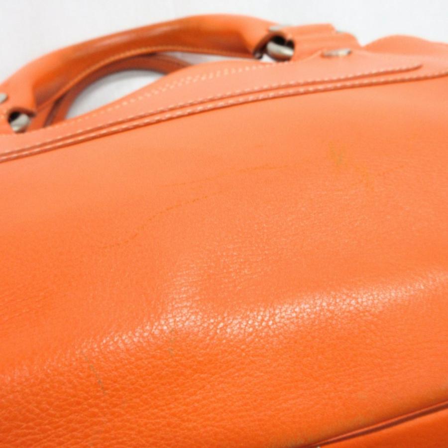 良品 CELINE セリーヌ ブギー バッグ ハンド トート 鞄 レザー ロゴ 刻印 マカダム オールド オレンジ レディース 古着 中古 | CELINE | 07