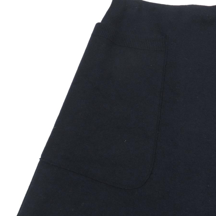 美品 Maison Margiela メゾンマルジェラ 17AW セミタイトスカート S51MA0292 S16120 ハーフ 膝丈 ポケット ウール S ネイビー レディース 古着 中古 | Maison Margiela | 03