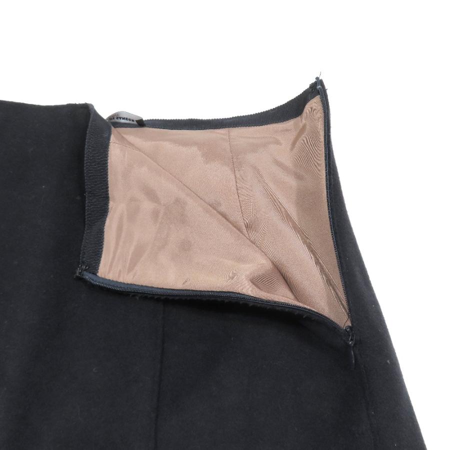 良品 JIL SANDER NAVY ジルサンダーネイビー ウール フレアスカート ロング マキシ丈 切替デザイン 36 ネイビー レッド レディース 古着 中古 | JIL SANDER NAVY | 02