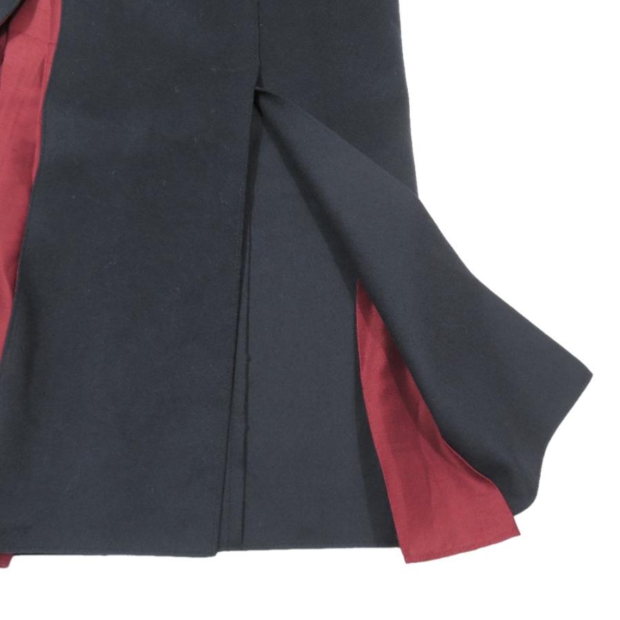 良品 JIL SANDER NAVY ジルサンダーネイビー ウール フレアスカート ロング マキシ丈 切替デザイン 36 ネイビー レッド レディース 古着 中古 | JIL SANDER NAVY | 04