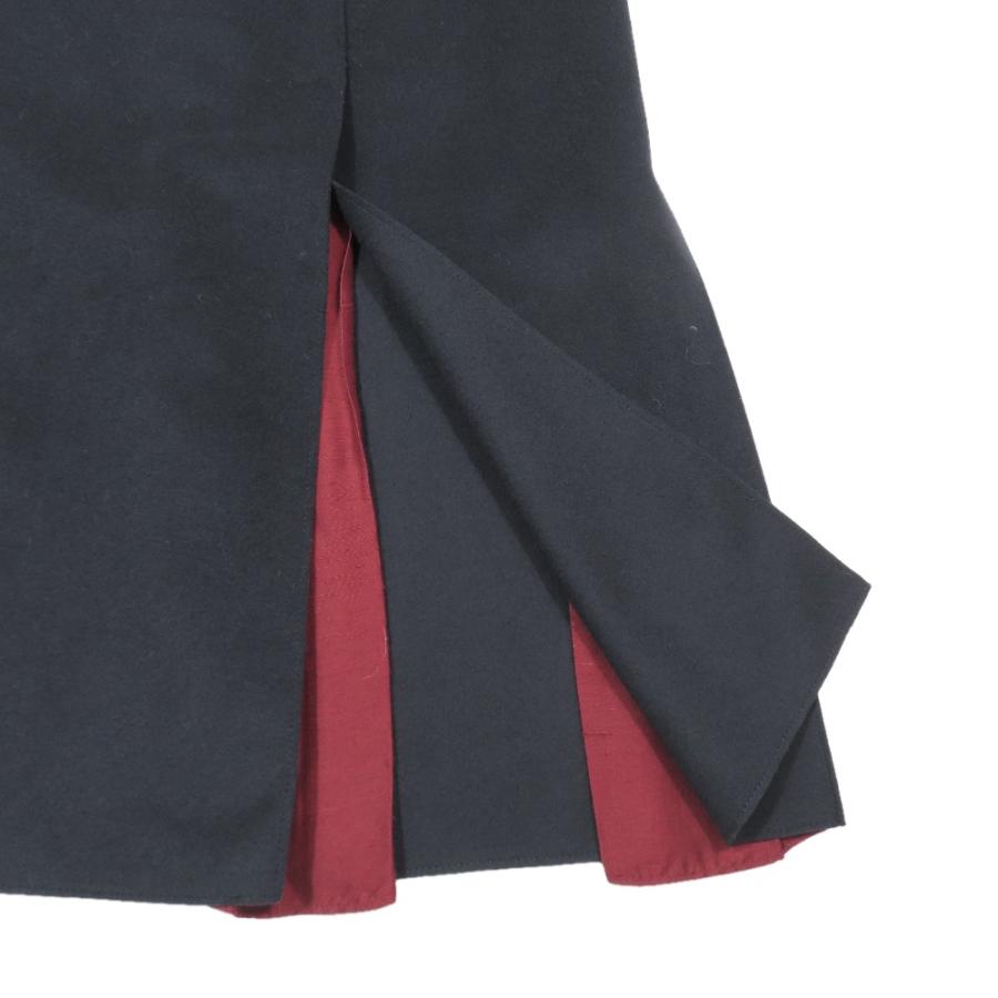 良品 JIL SANDER NAVY ジルサンダーネイビー ウール フレアスカート ロング マキシ丈 切替デザイン 36 ネイビー レッド レディース 古着 中古 | JIL SANDER NAVY | 05
