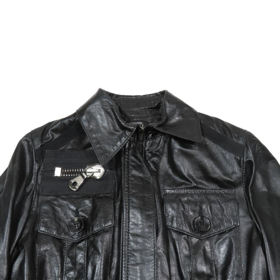 良品 MARCO TAGLIAFERRI マルコタリアフェリ 羊革 レザージャケット ブルゾン ジップアップ 38 ブラック レディース 古着 中古 | MARCO TAGLIAFERRI | 03