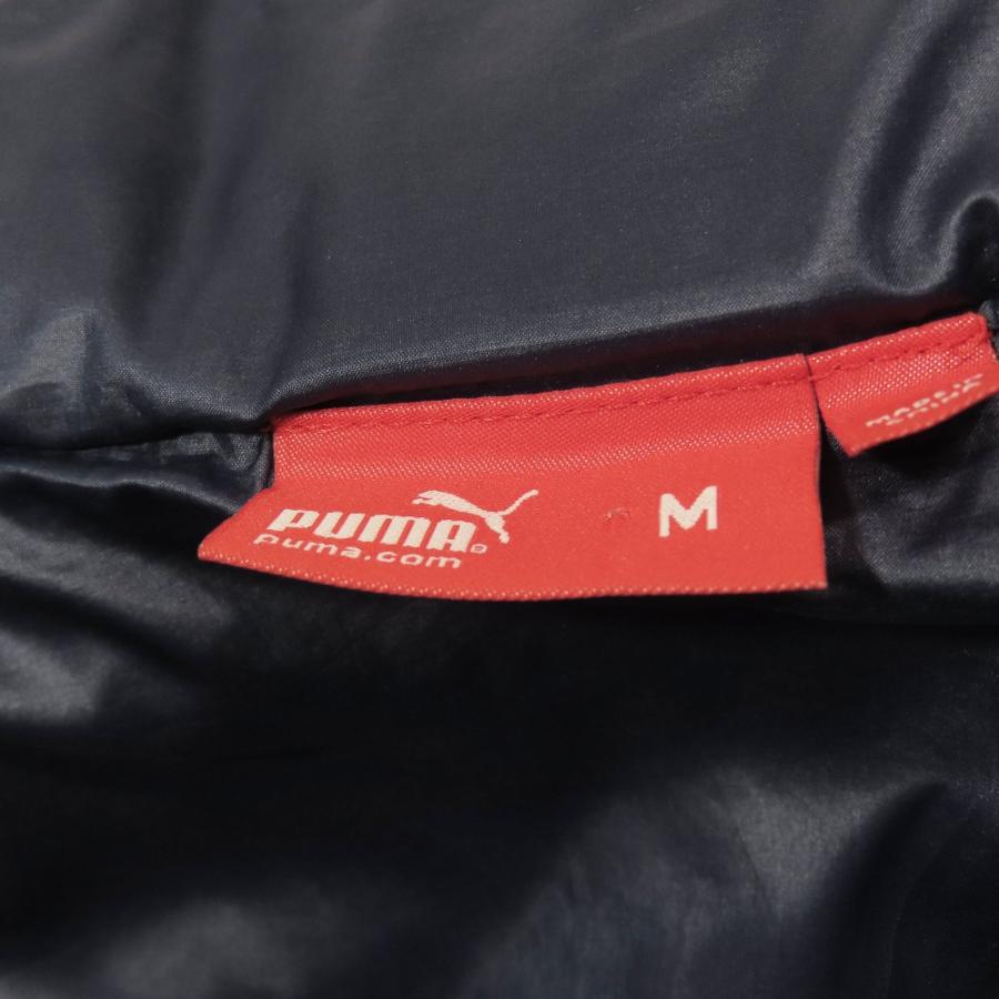 PUMA プーマ ロゴ 刺繍 ナイロン ダウンジャケット ブルゾン スタンドカラー ジップアップ M ピンク ネイビー レディース 古着 中古 | PUMA | 04