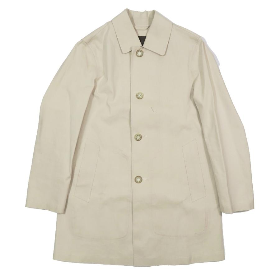 Mackintosh マッキントッシュ ミディ丈 ステンカラーコート バルマカーンコート ボタンスルー ジャケット アウター 38 ベージュ メンズ 古着 中古 | Mackintosh