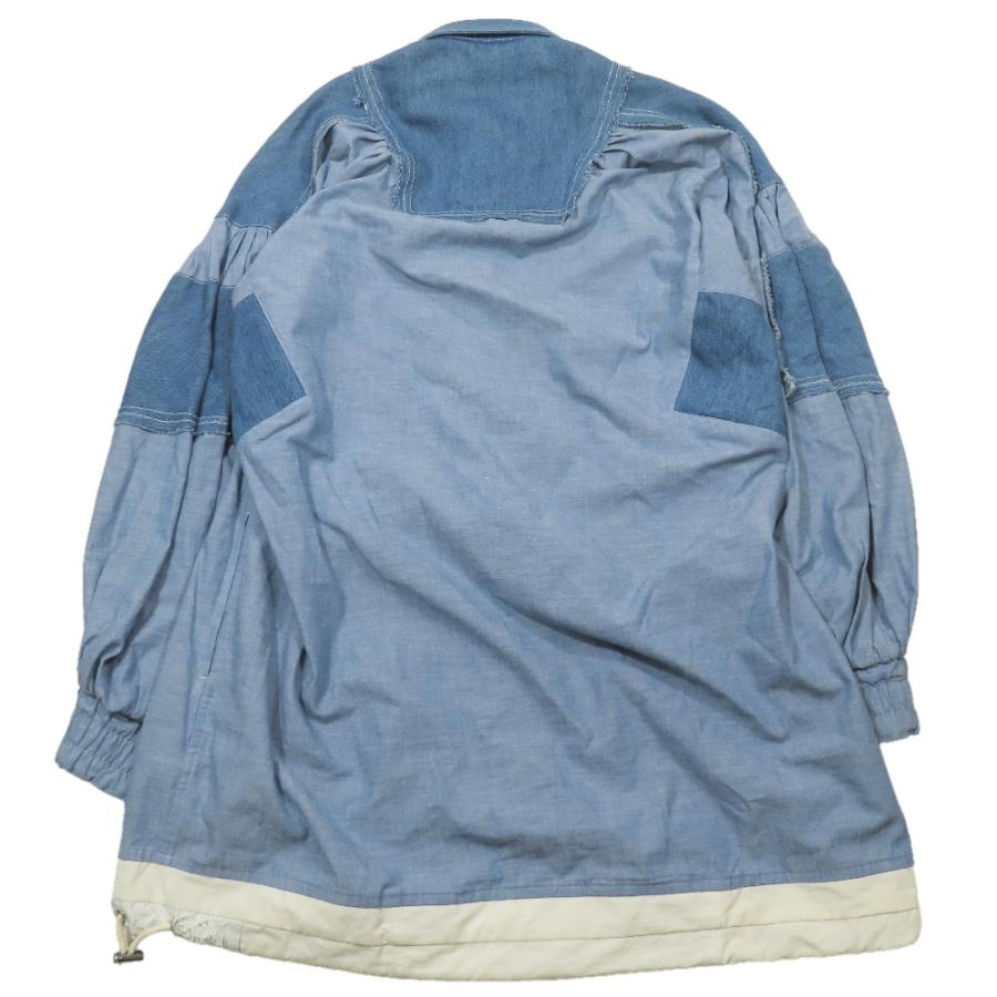 Sacai サカイ デニムワンピース チュニック 17-02958 長袖 フレアスカート ハーフ 膝丈 ドローコード 1 ブルー レディース 古着 中古 | sacai | 01