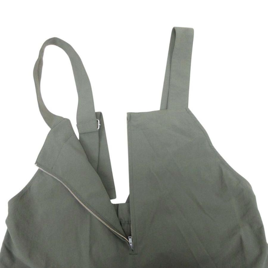 美品 coen コーエン マルチファンクション ジップサロペット オーバーオール オールインワン ワイドパンツ L オリーブ カーキ レディース 古着 中古 | coen | 02
